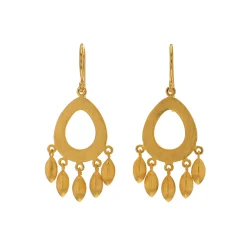 Yellow Gold Plated Sterling Silver Bliss Dangle Earrings