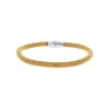 Yellow Gold Plated Sterling Silver Mesh Bangle Bracelet