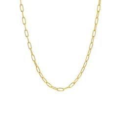 Yellow Gold Plated Sterling Silver Oval Link Chain