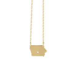 Yellow Gold Plated Sterling Silver Iowa Necklace