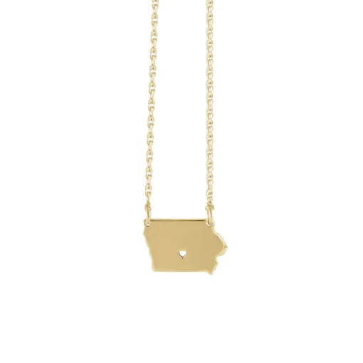 Yellow Gold Plated Sterling Silver Iowa Necklace